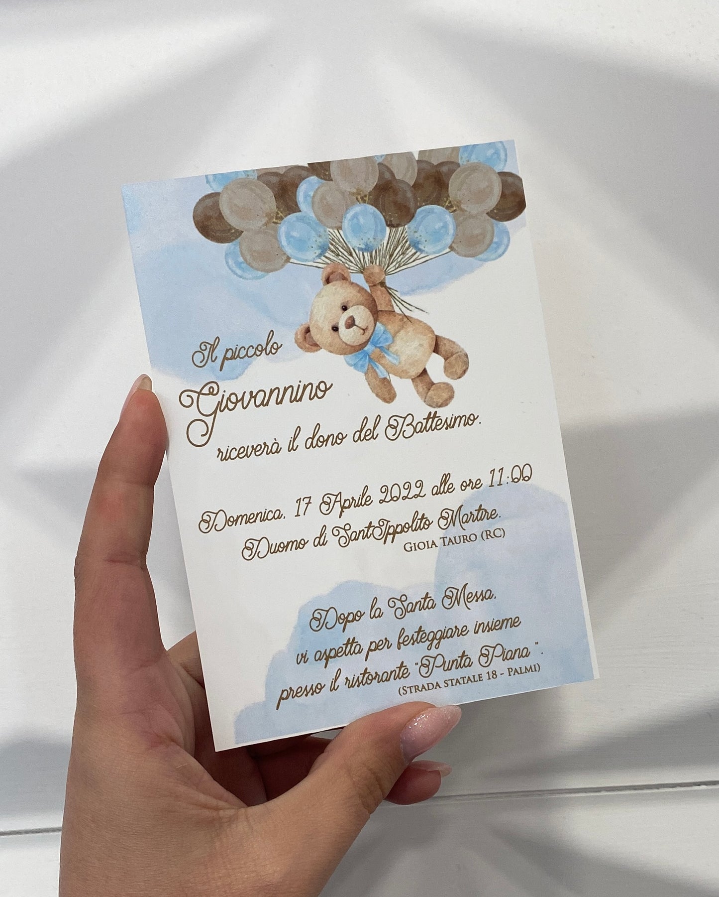 Inviti orsacchiotto con palloncini