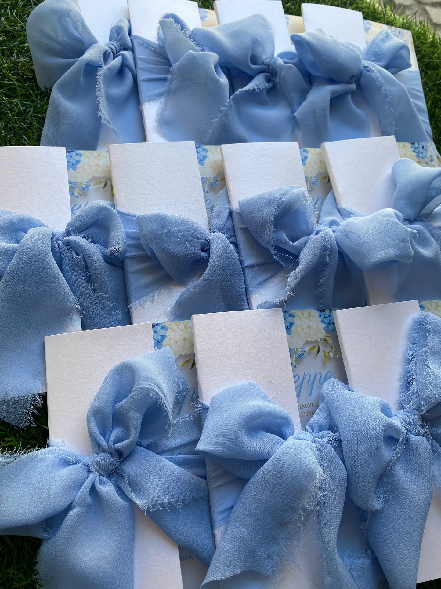 Invito in plexiglass lightblue ortensie