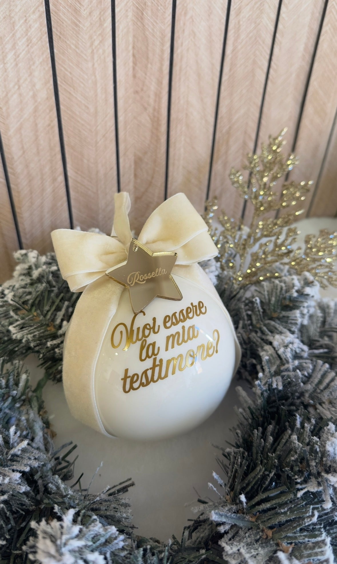 Pallina in vetro Bianco Latte