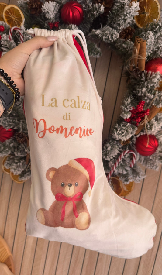 Calza in velluto personalizzata