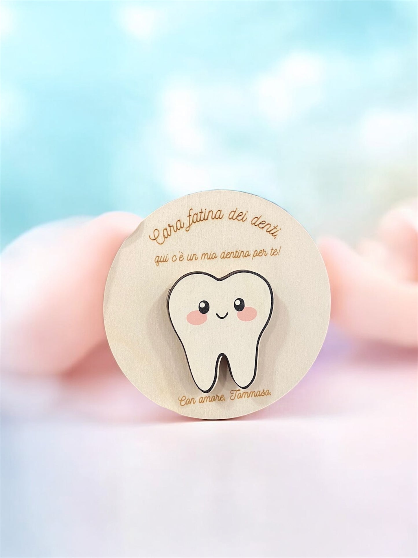 Portasoldini Fatina dei Denti in legno Personalizzato