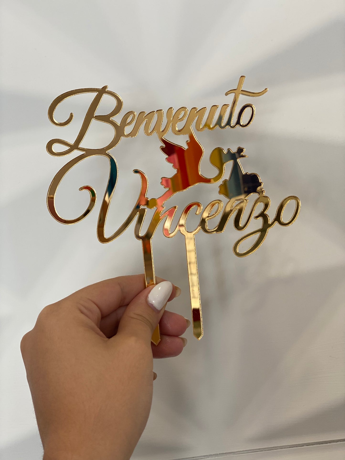 Cake Topper in Plexiglass Oro specchiato